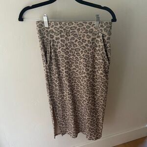NSF Tan Leopard Print Pencil Skirt